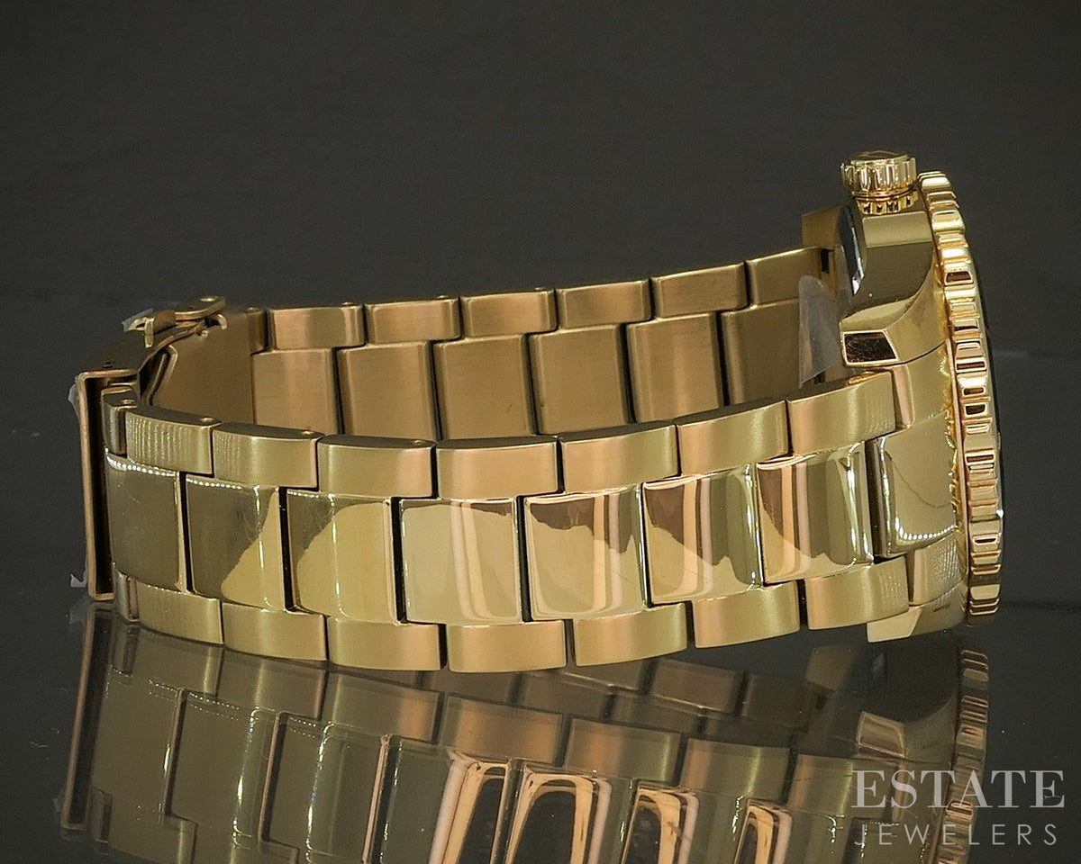 Bulova Gold Tone 98b375 Black Divers Style Stainless Mens Watch p28917