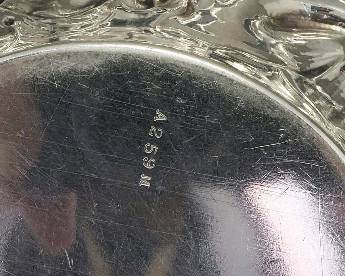 1887 Sterling Gorham A259M Floral Repousse Pierced Bowl Candy Dish 196g p29122