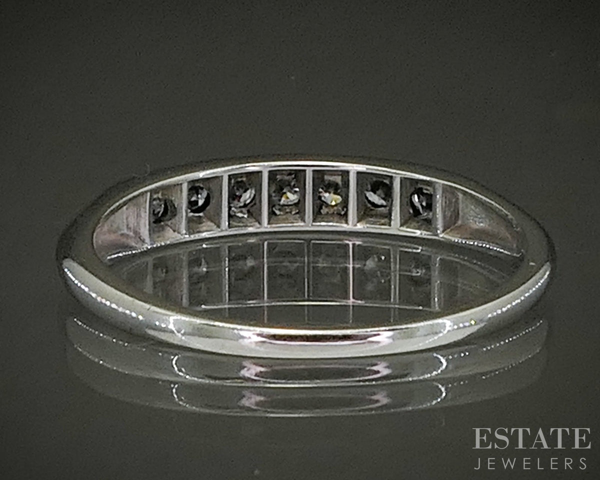 Vintage Platinum Round Natural .14ctw Diamond Ladies Wedding Band 2.8g p28579