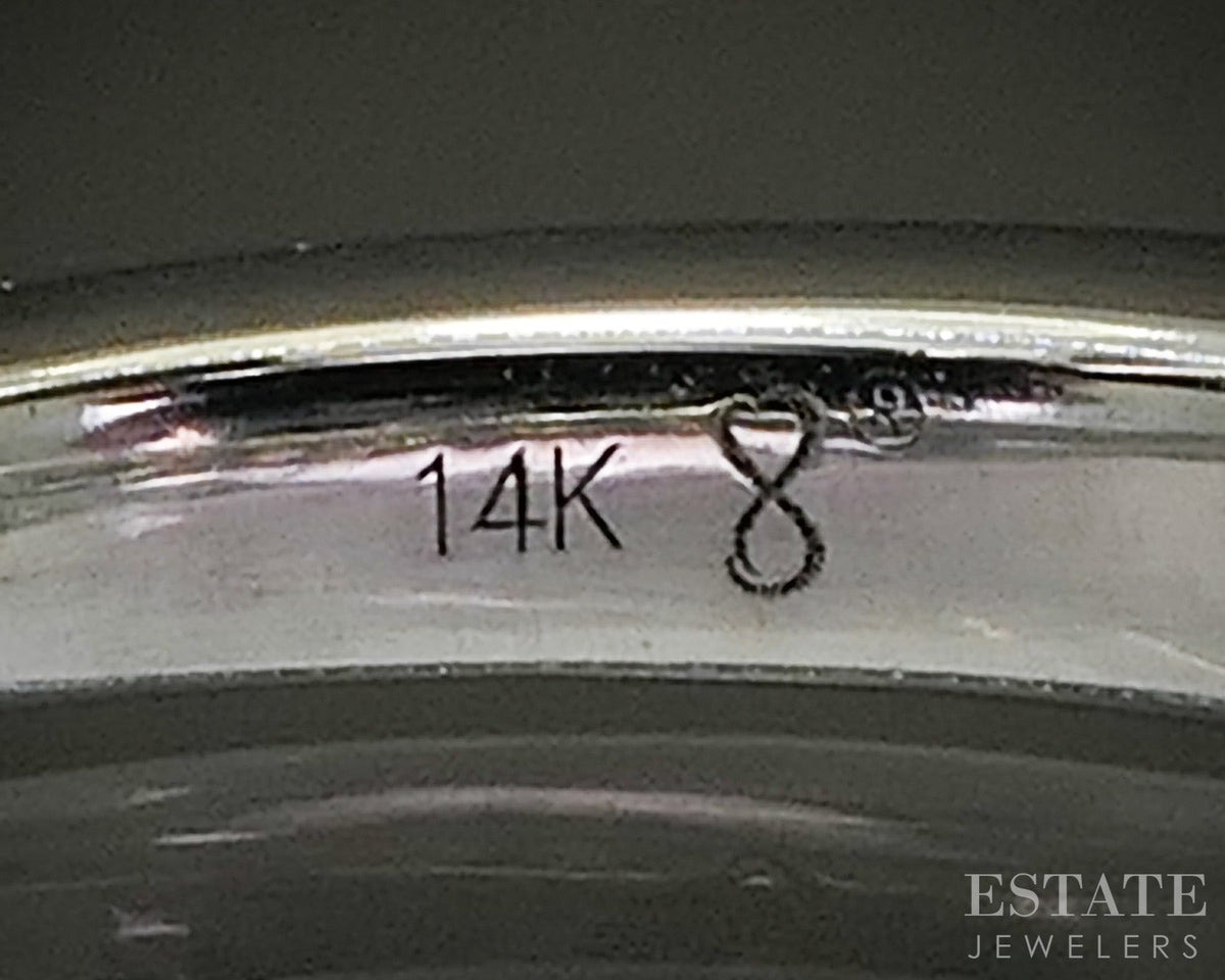 14k White Gold Round Natural .36ctw Diamond Ladies Wedding Band 2.4g p28775