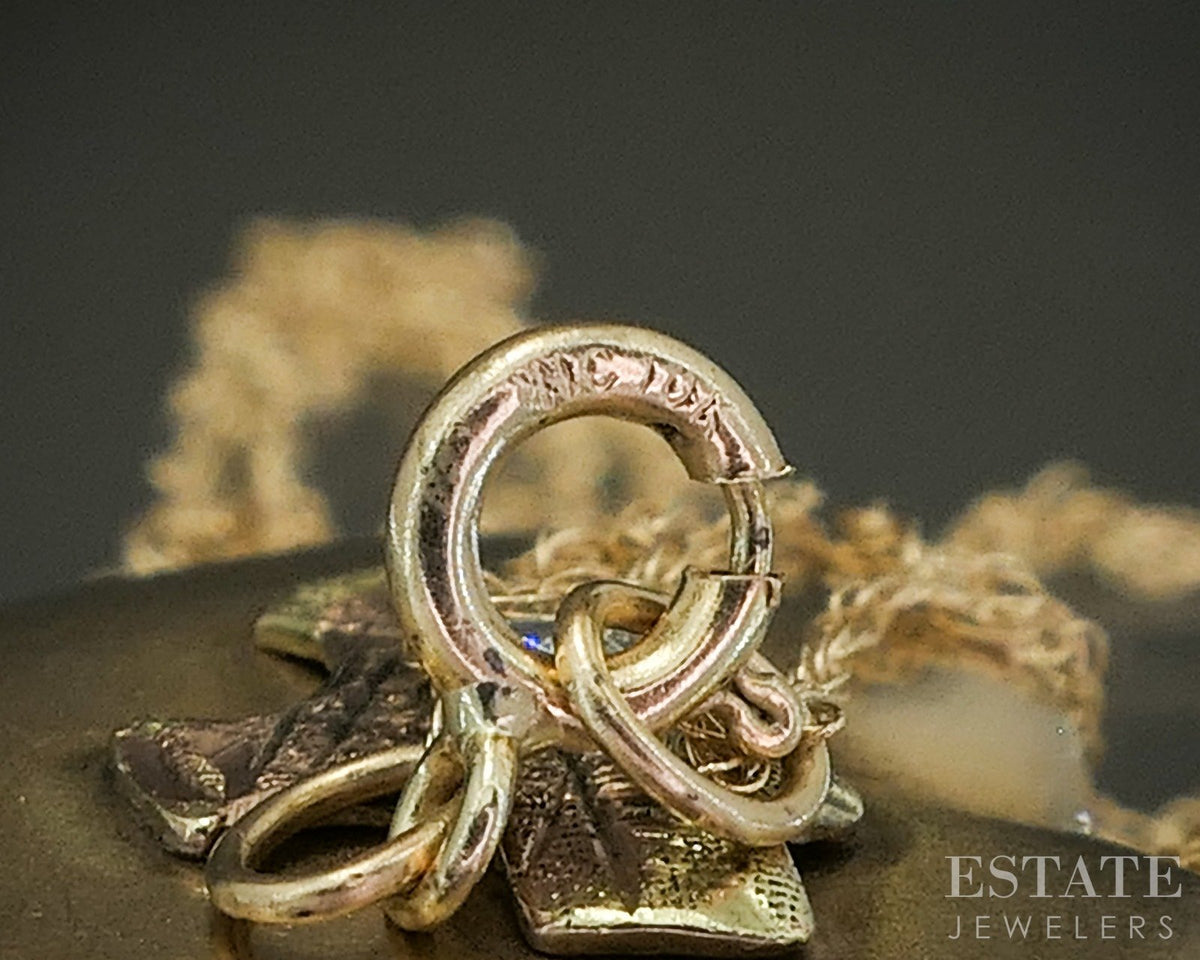 Vintage 10k Yellow Gold Natural Diamond Heart Locket Necklace 3.0g p28736