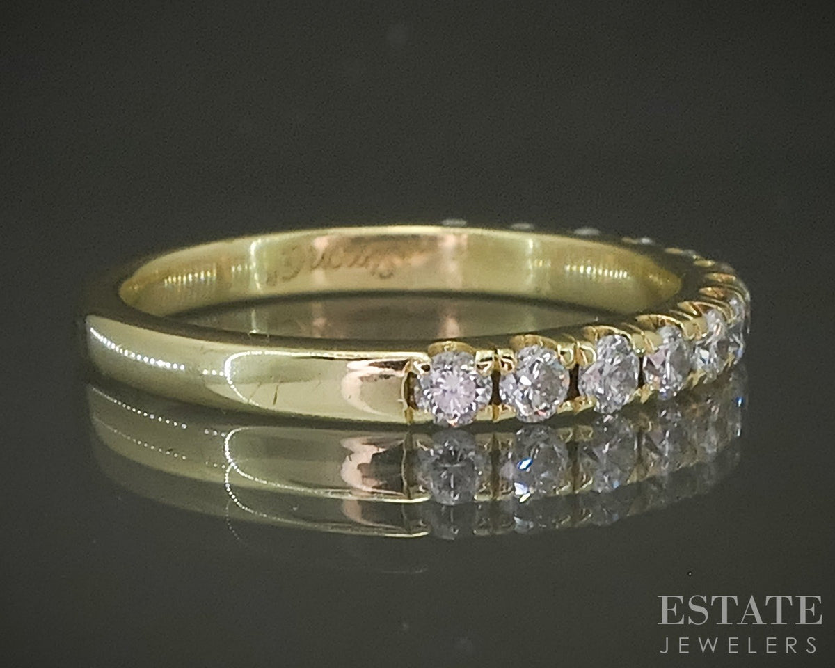 18k Yellow Gold Natural Diamond Simon G. Ladies Wedding Band Ring 2.8g p28932