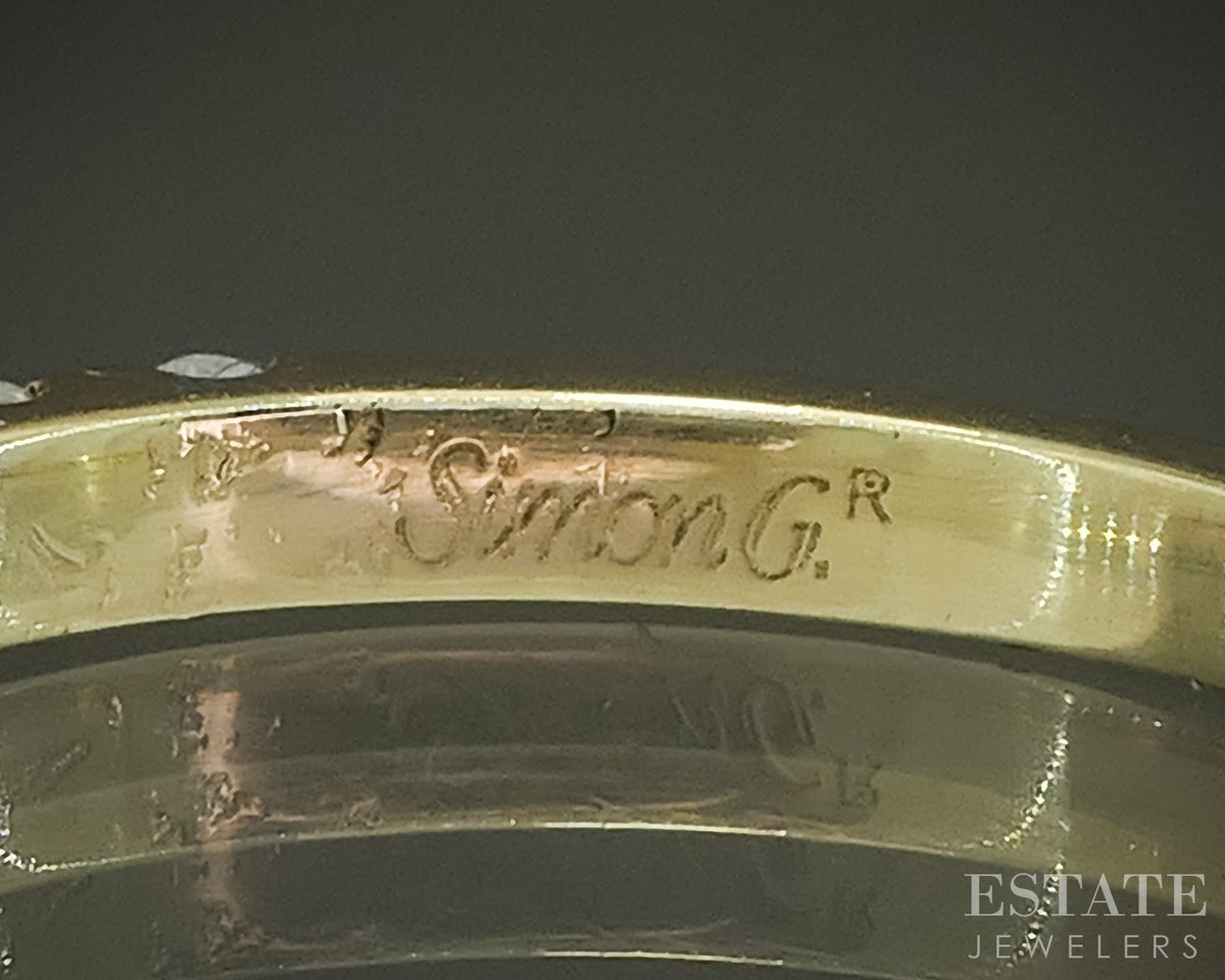 18k Yellow Gold Natural Diamond Simon G. Ladies Wedding Band Ring 2.8g p28932