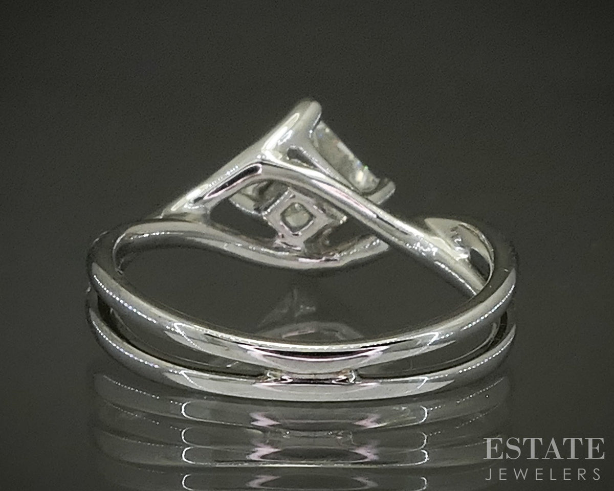 18k White Gold Princess EGL Natural 1.04ct Diamond Engagement Ring 3g p27570