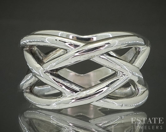 Sterling Silver Tiffany & Co. Celtic Knot Ladies Band Ring 8.5g p29089