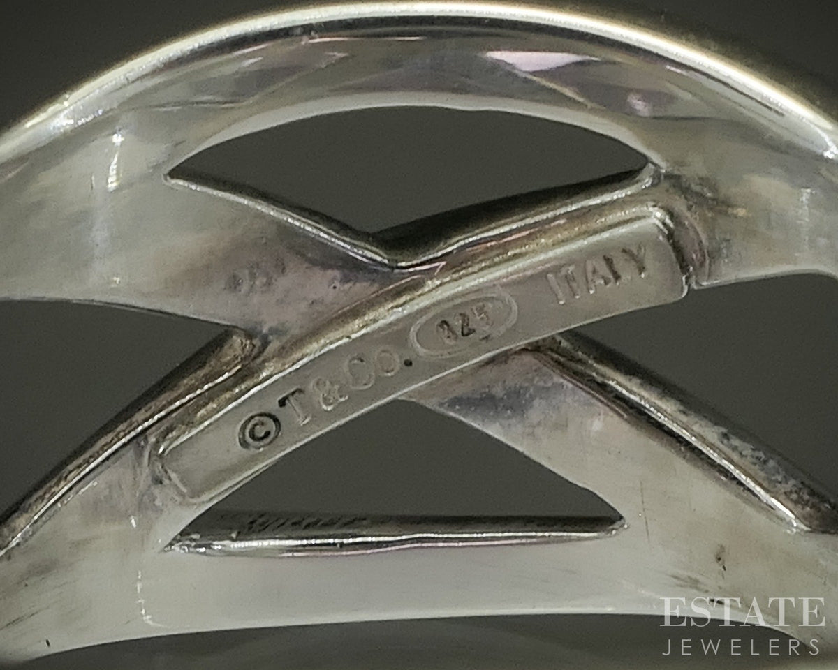 Sterling Silver Tiffany & Co. Celtic Knot Ladies Band Ring 8.5g p29089