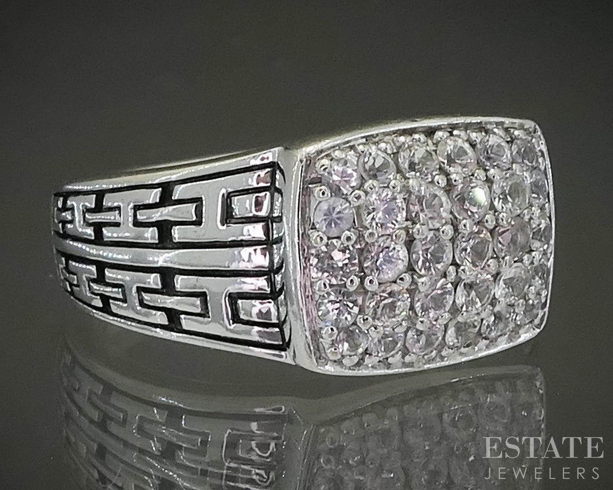 Sterling Natural White Sapphire EFFY Ladies Band Ring 8.7g p29351