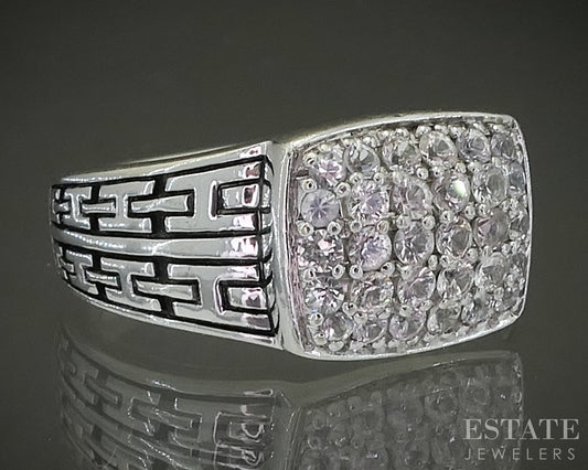 Sterling Natural White Sapphire EFFY Ladies Band Ring 8.7g p29351