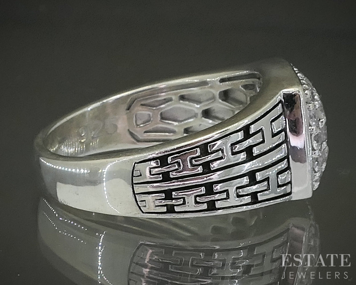 Sterling Natural White Sapphire EFFY Ladies Band Ring 8.7g p29351