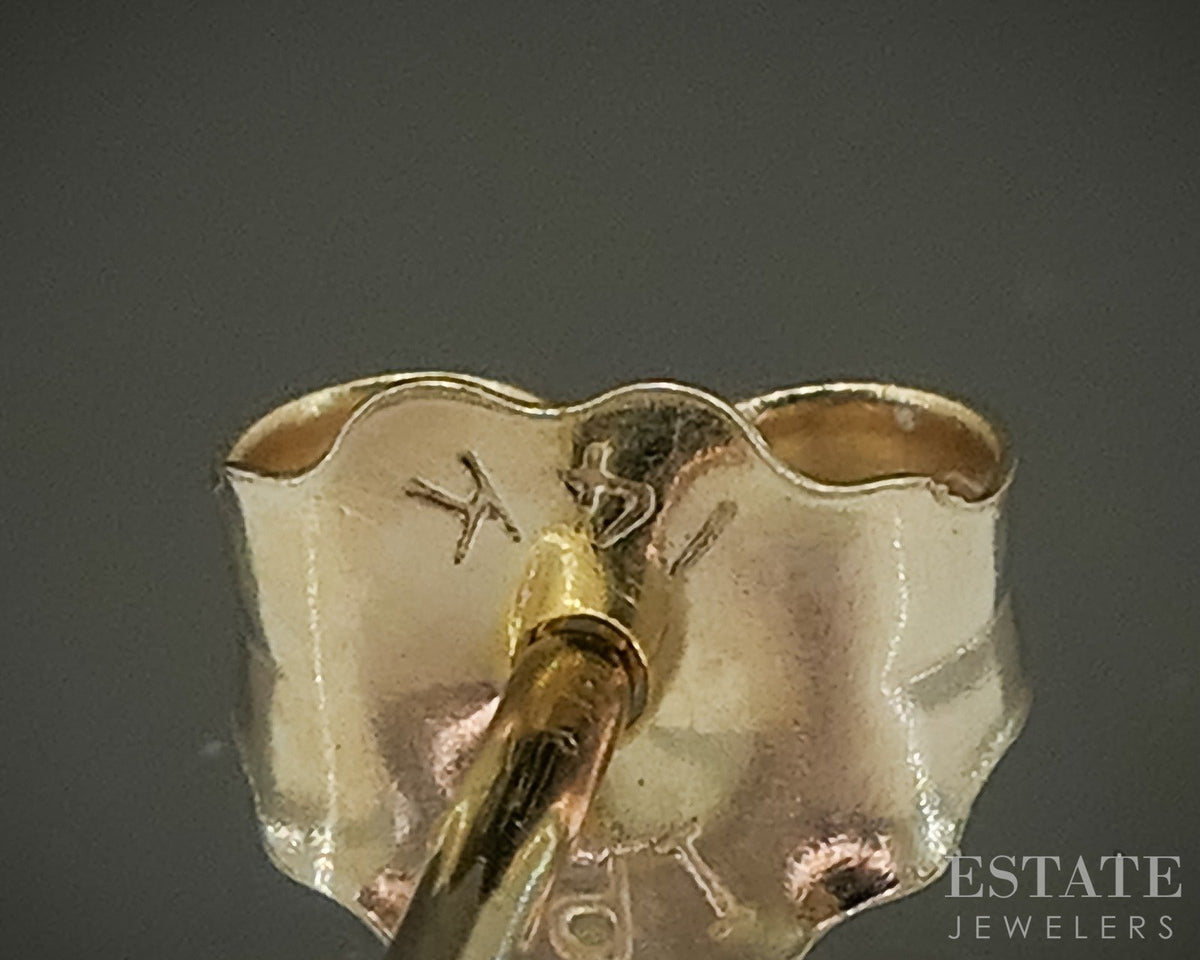 14k Yellow Gold Round Natural .84ctw Diamond Stud Earrings p28888