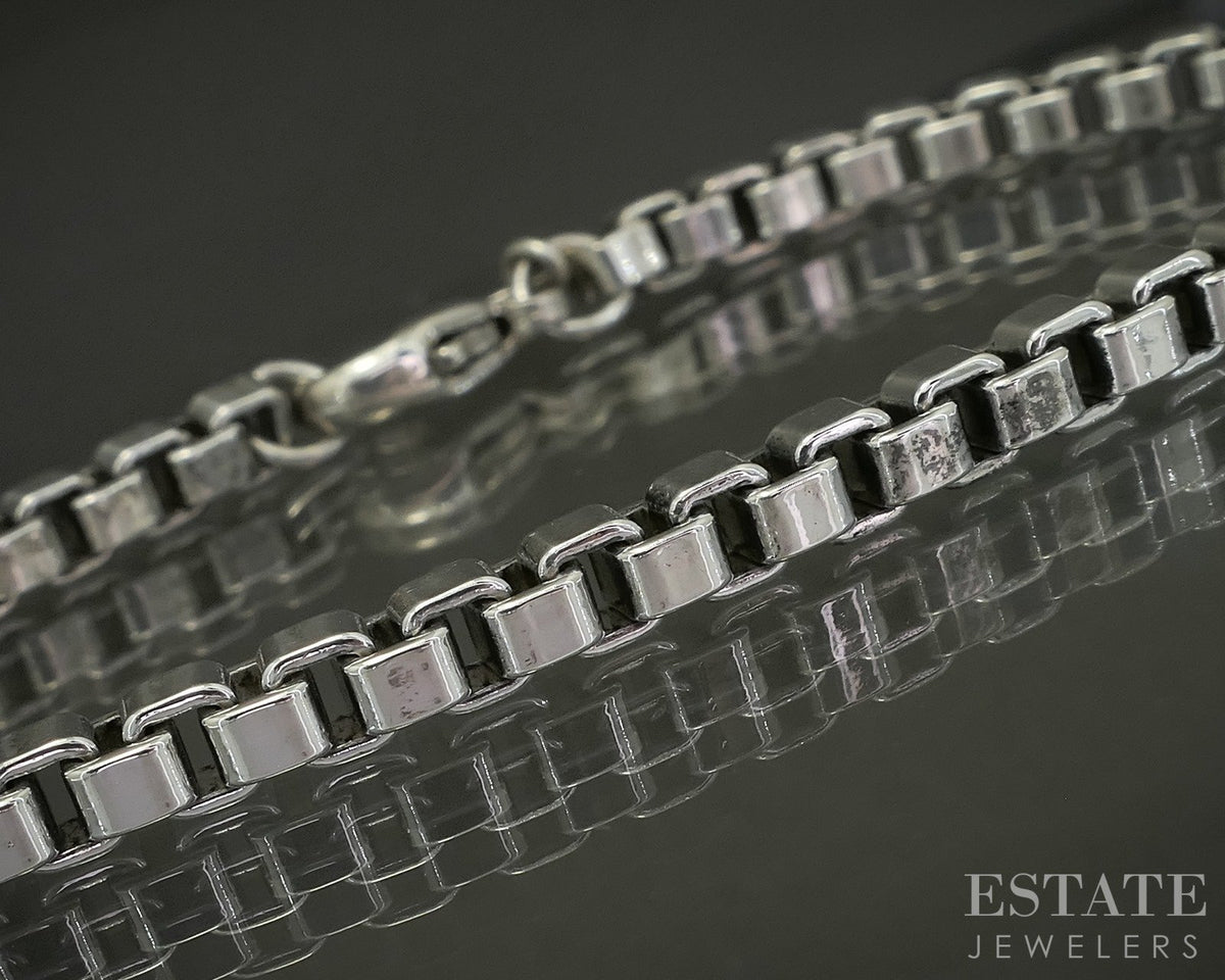 Sterling Tiffany & Co. Venetian Box Chain Link Ladies Bracelet 16g 7.5"L p29108