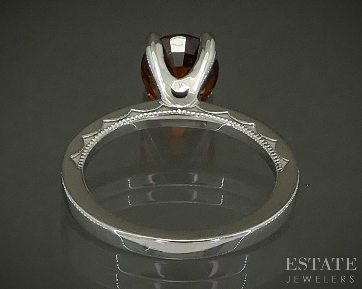 18k White Gold Natural Spessartine Garnet & Diamond Tacori Ring 4.6g p31042