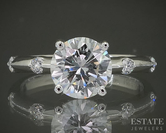 14k White Gold GIA Round Natural 1.39ct Diamond Engagement Ring 3.0g p31130