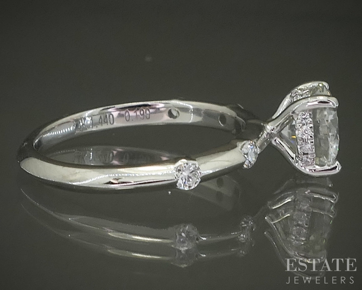14k White Gold GIA Round Natural 1.39ct Diamond Engagement Ring 3.0g p31130
