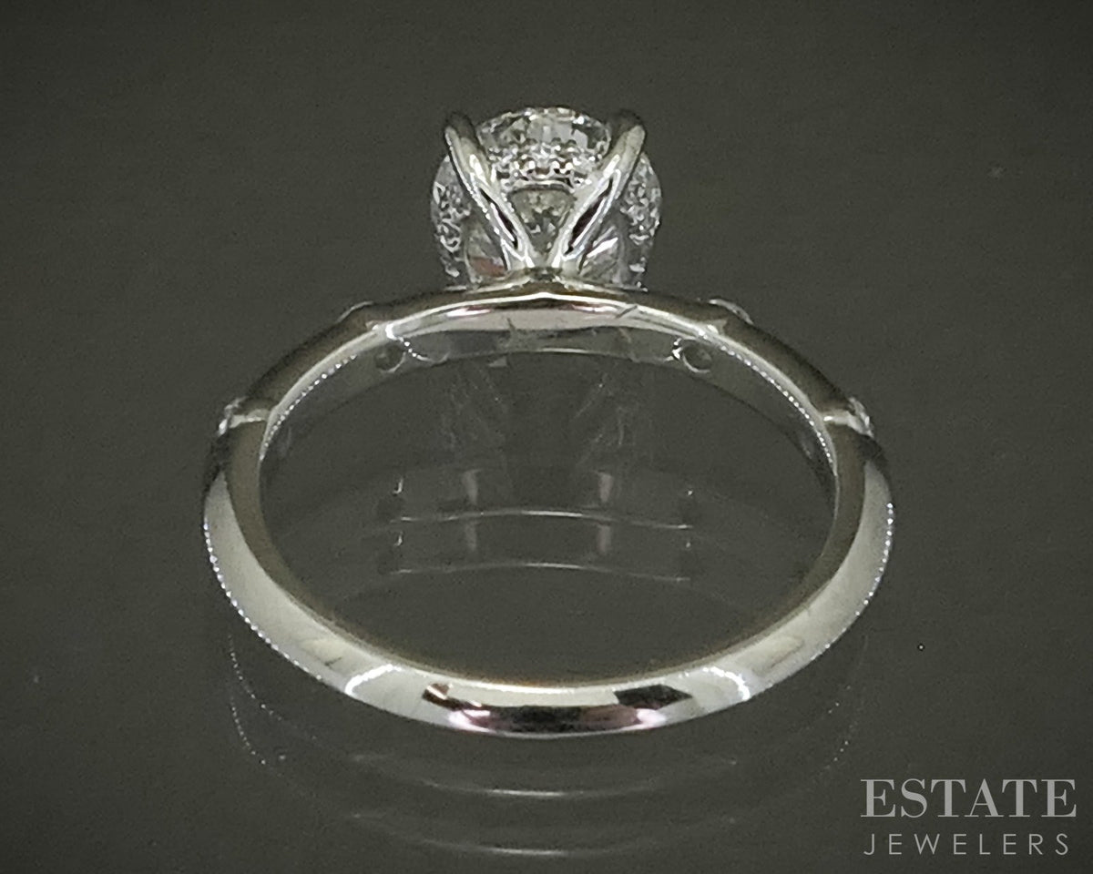 14k White Gold GIA Round Natural 1.39ct Diamond Engagement Ring 3.0g p31130