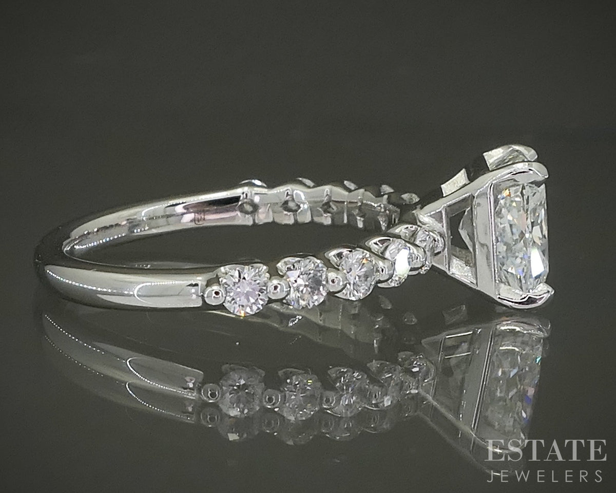 14k White Gold GIA Cushion Natural 1.60ct Diamond Engagement Ring 3.0g p29934