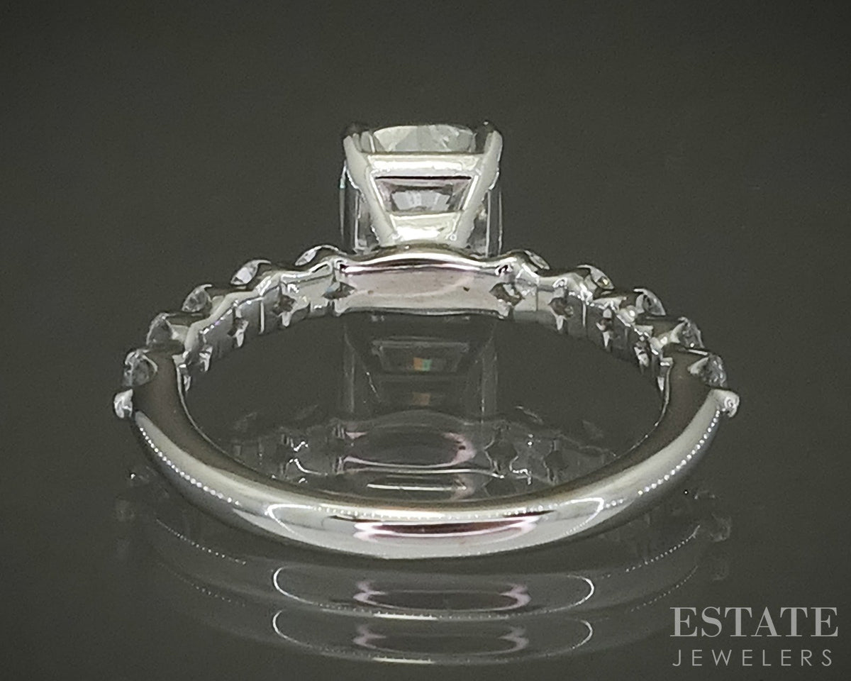 14k White Gold GIA Cushion Natural 1.60ct Diamond Engagement Ring 3.0g p29934