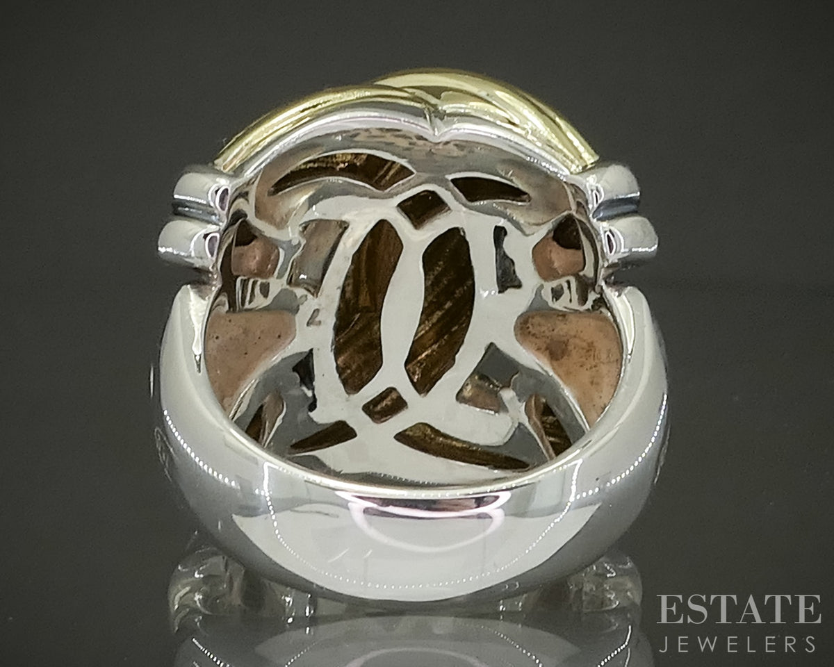 18k & Sterling Lagos Caviar Signature Knot Ladies Band Ring 19.4g p30009