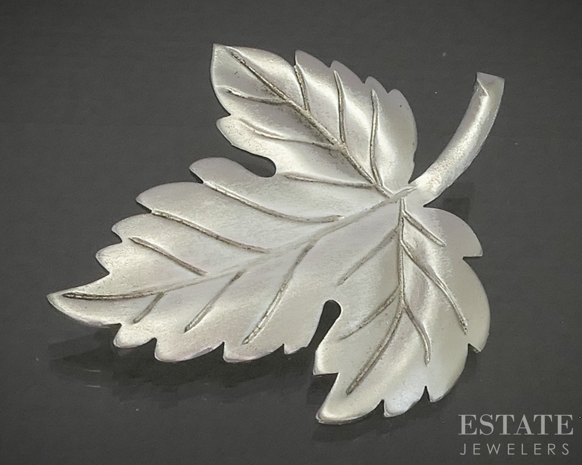 Sterling Silver Tiffany & Co. Maple Leaf Pin Brooch 7.0g p30008
