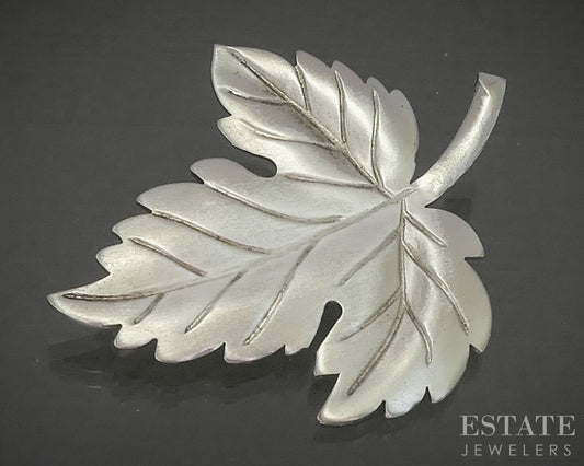 Sterling Silver Tiffany & Co. Maple Leaf Pin Brooch 7.0g p30008