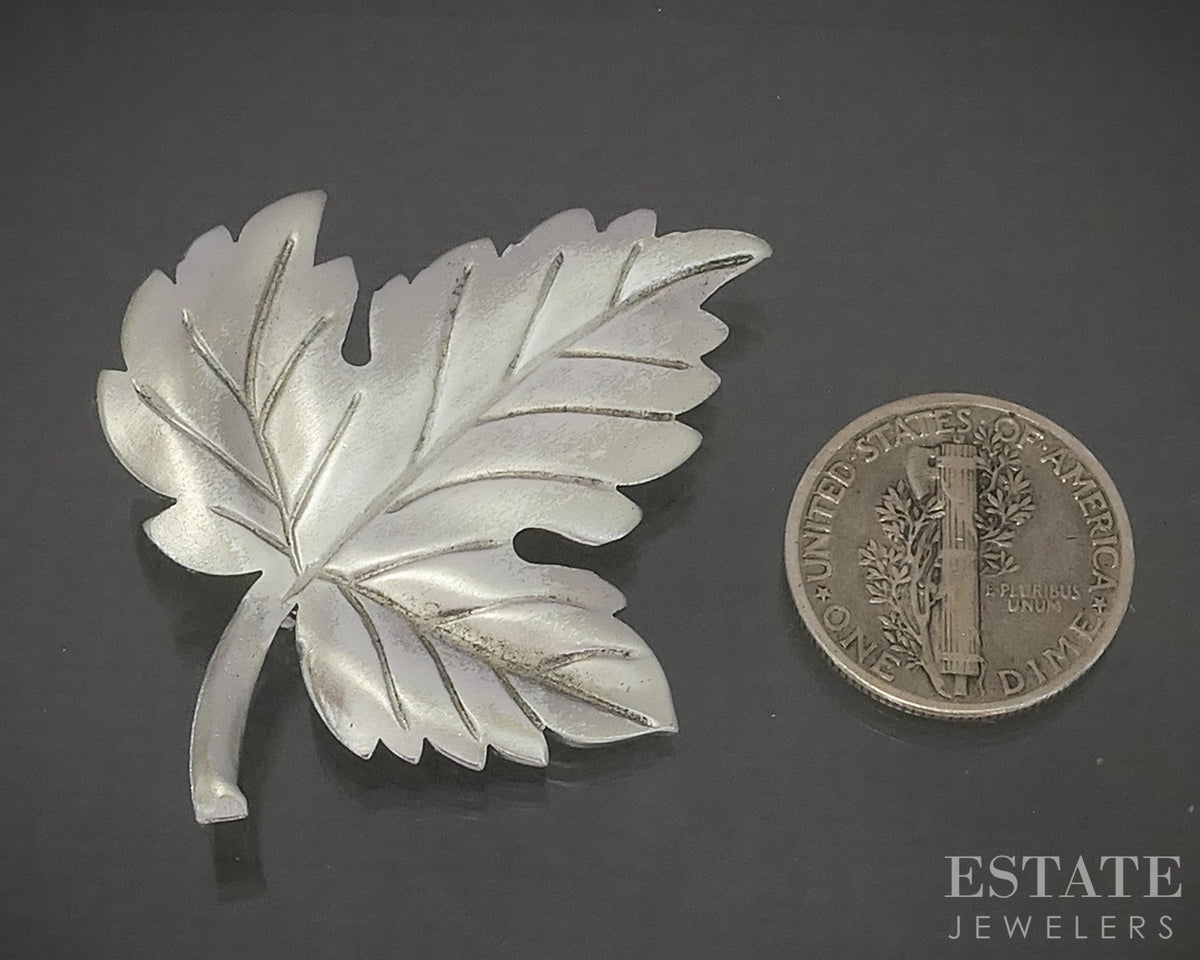 Sterling Silver Tiffany & Co. Maple Leaf Pin Brooch 7.0g p30008