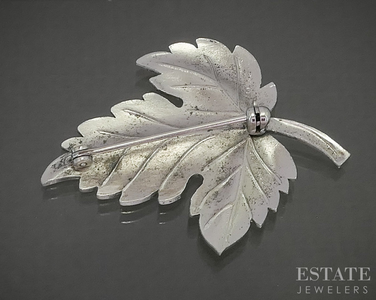 Sterling Silver Tiffany & Co. Maple Leaf Pin Brooch 7.0g p30008