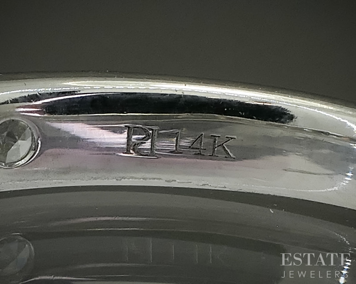 14k White Gold Round Natural .93ctw Diamond Ladies Wedding Band 2.7g p30257