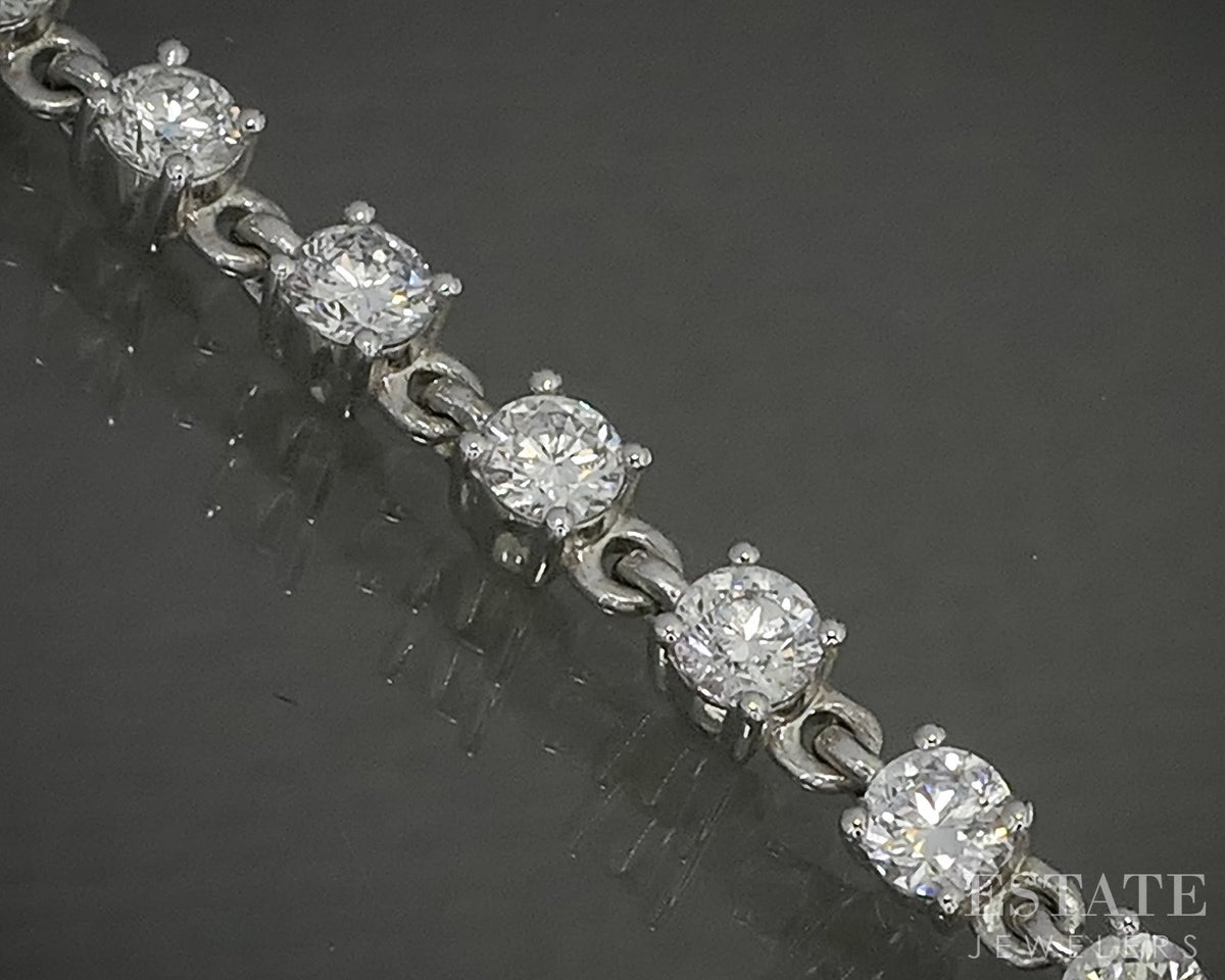 14k White Gold Lab Created 3.88ctw Diamond Double Hole Earrings 10.4g i16837