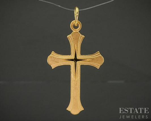 24k Yellow Gold Smooth Ladies Cross Pendant 2.2g p29257