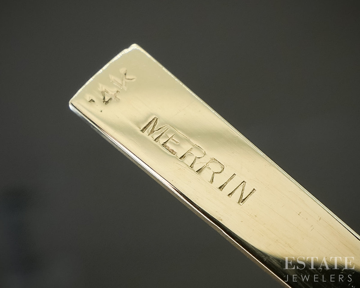 Antique 14k Yellow Merrin Toothpick & Leather Case 1.4g p31061