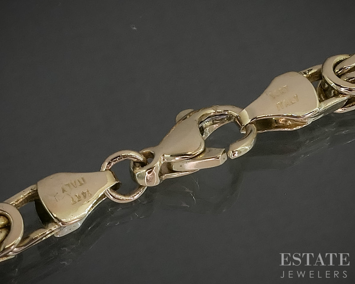 14k Yellow Gold 3.8mm Byzantine Chain Link Bracelet 21.7g 8.75"L p30707