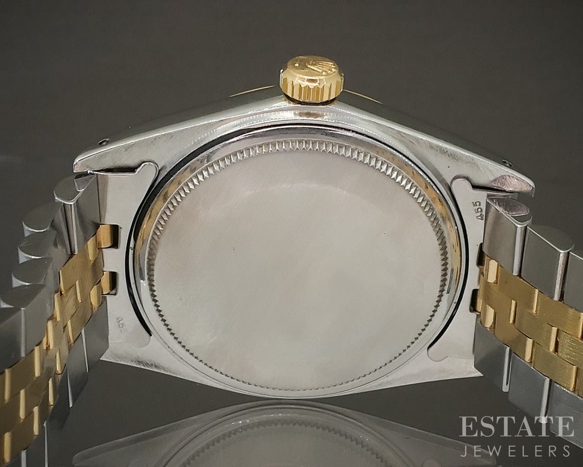 1985 Rolex Datejust 16013 Two Tone Roman Champagne Stick Dial 36mm Watch p30564