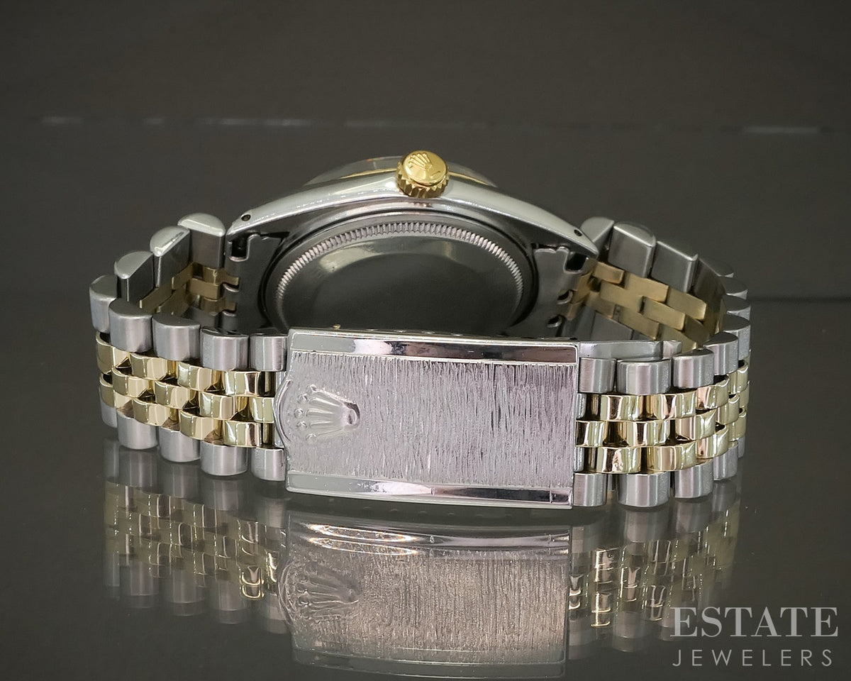 1966 Rolex Datejust 1601 Two Tone Pie Pan Cream Stick Dial 36mm Watch p31028