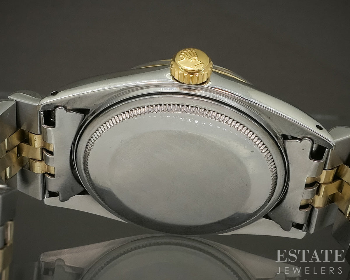 1966 Rolex Datejust 1601 Two Tone Pie Pan Cream Stick Dial 36mm Watch p31028