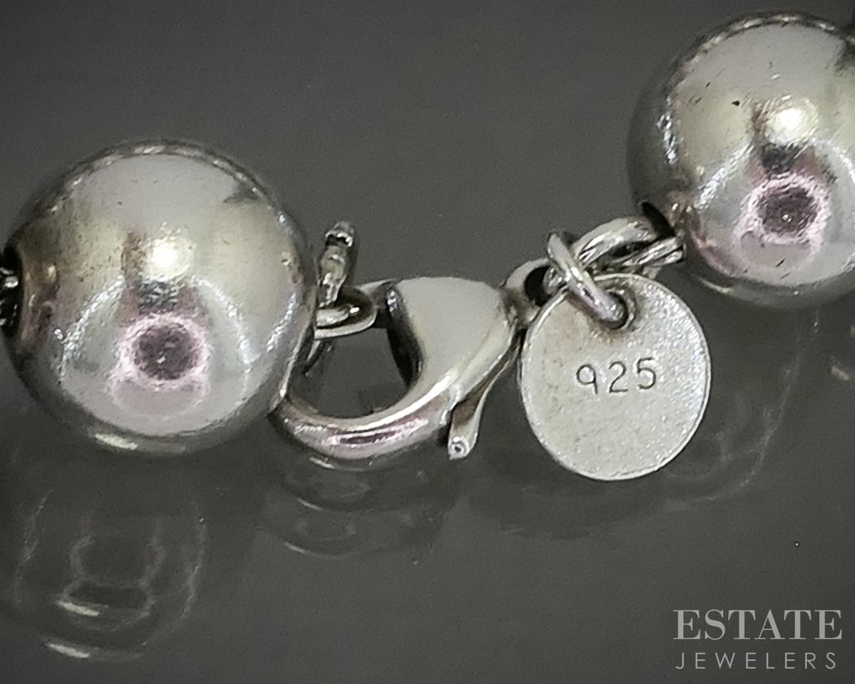 Sterling Tiffany & Co. HardWear 10mm Beaded Ladies Bracelet 20g 8.25"L p30892