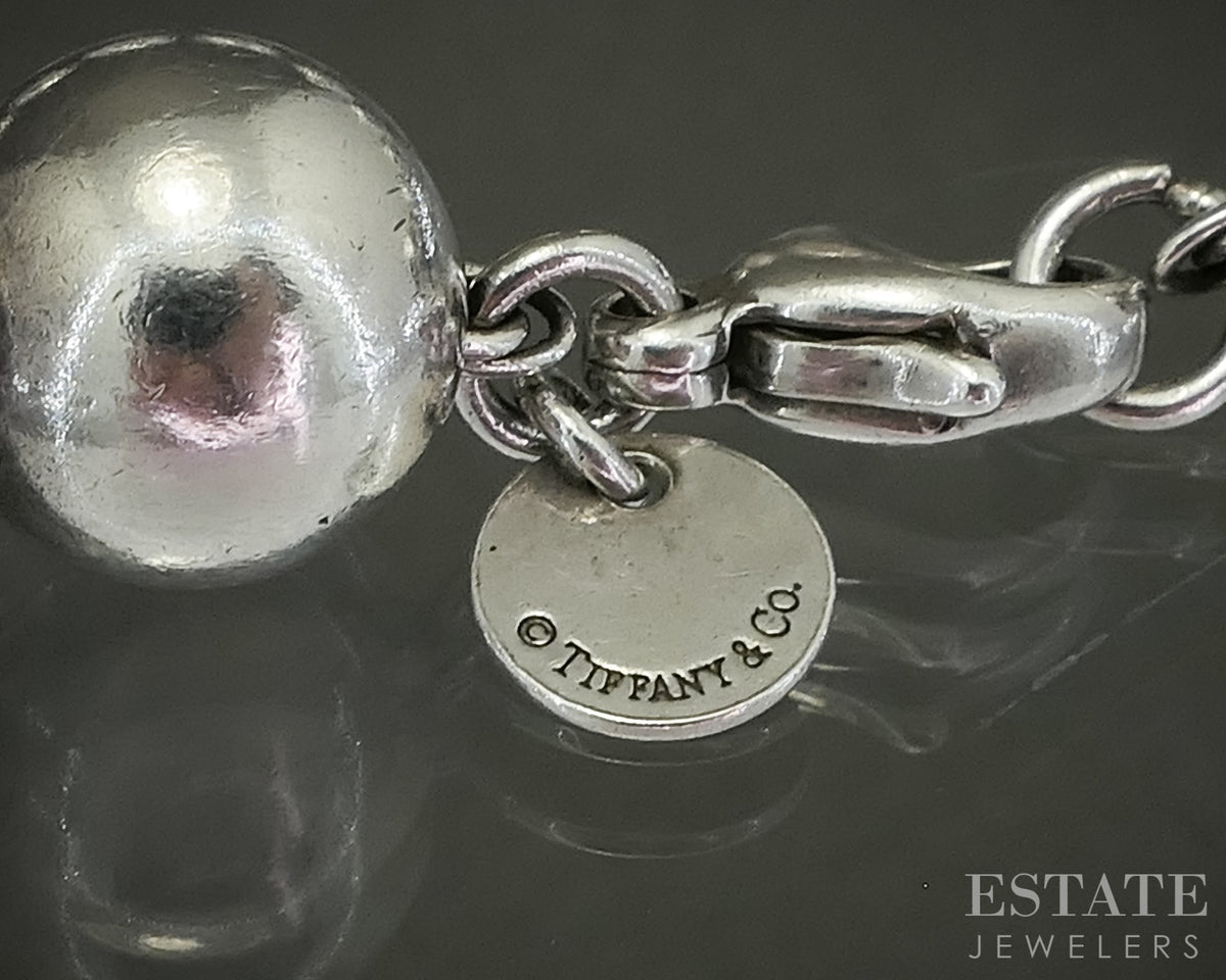 Sterling Tiffany & Co. HardWear 10mm Beaded Ladies Bracelet 20g 8.25"L p30892