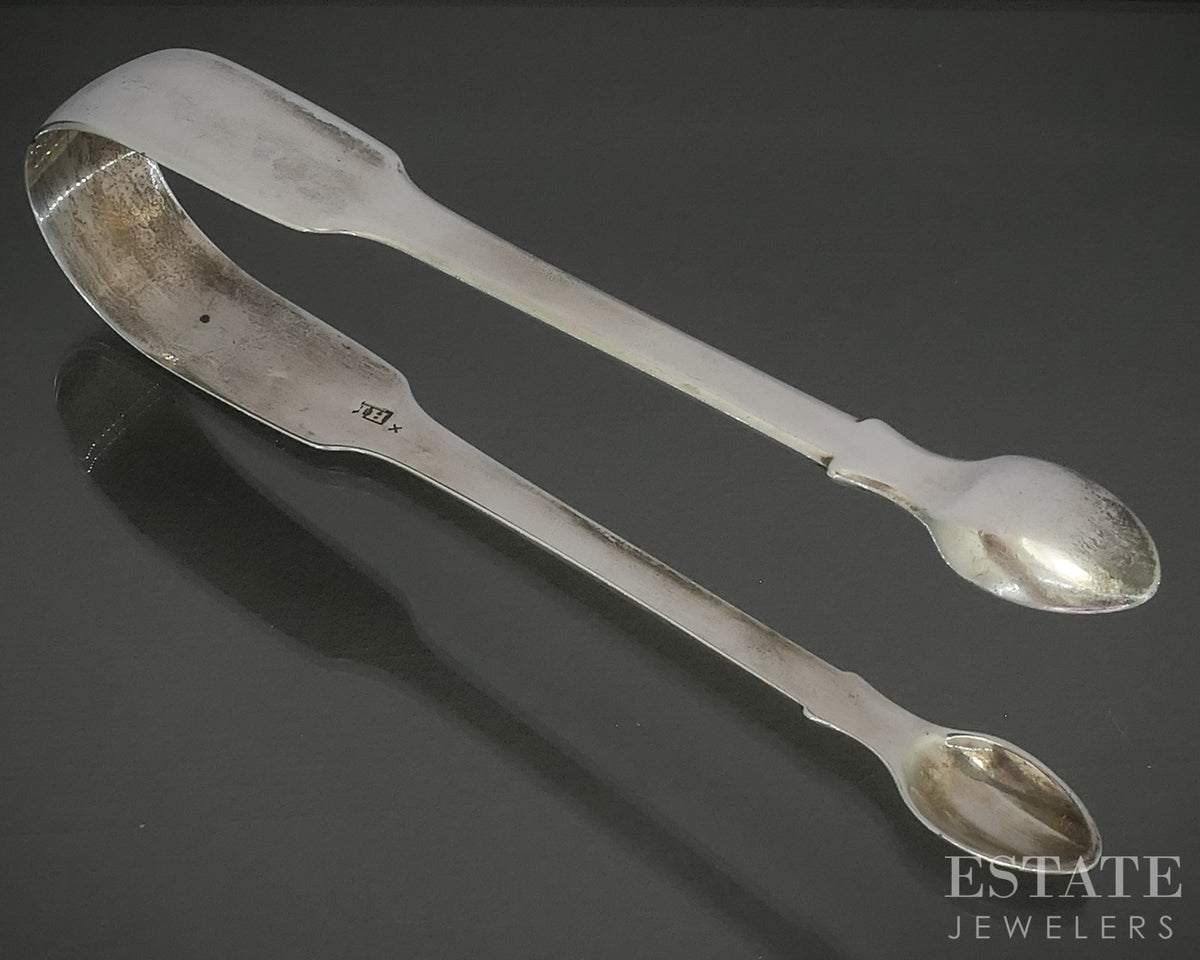 Antique 1827 Sterling Silver London John Harris IV Ice Sugar Tongs 36g p30915