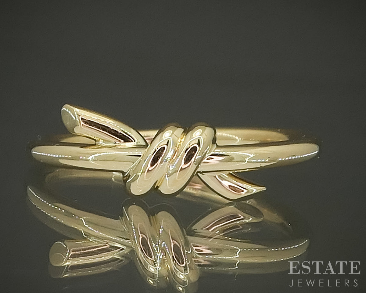 18k Yellow Gold Tiffany & Co. Knot Band Ladies Ring 3.7g p30851