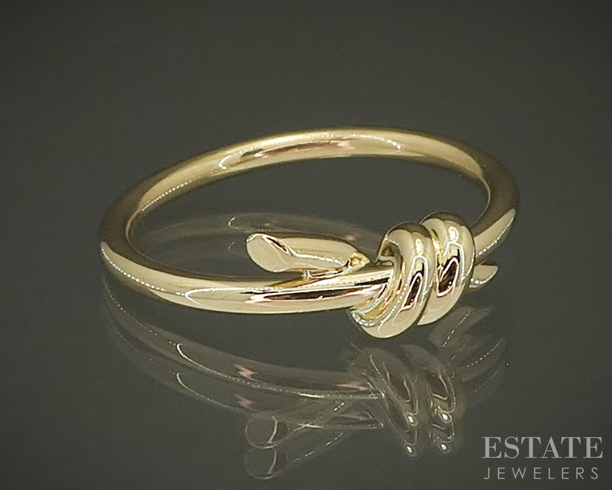 18k Yellow Gold Tiffany & Co. Knot Band Ladies Ring 3.7g p30851