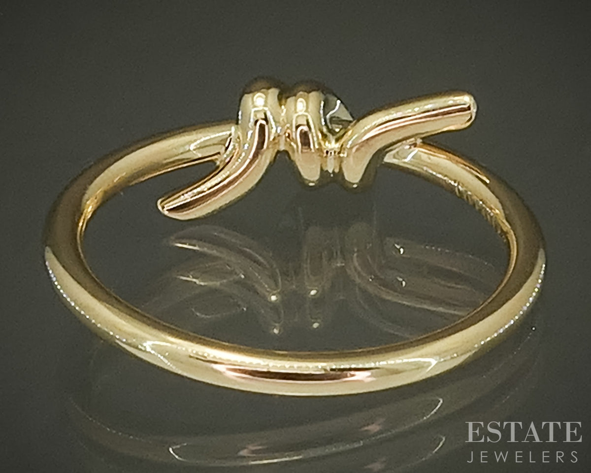 18k Yellow Gold Tiffany & Co. Knot Band Ladies Ring 3.7g p30851