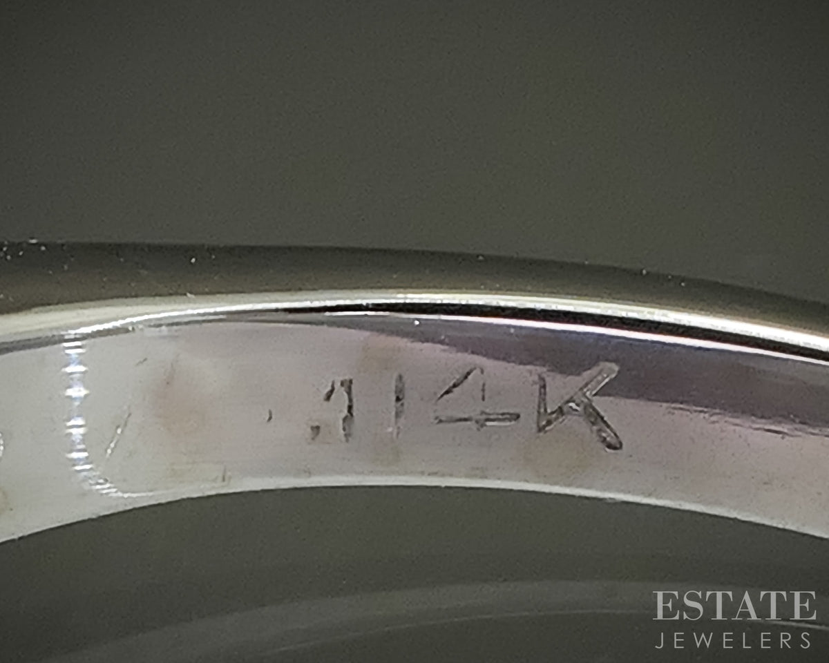 Vintage 14k White Gold European Natural .80ct Diamond Solitaire Ring p30824
