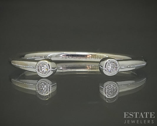 14k White Gold Natural Diamond Kendra Scott "Audrey" Open End Band Ring p31459