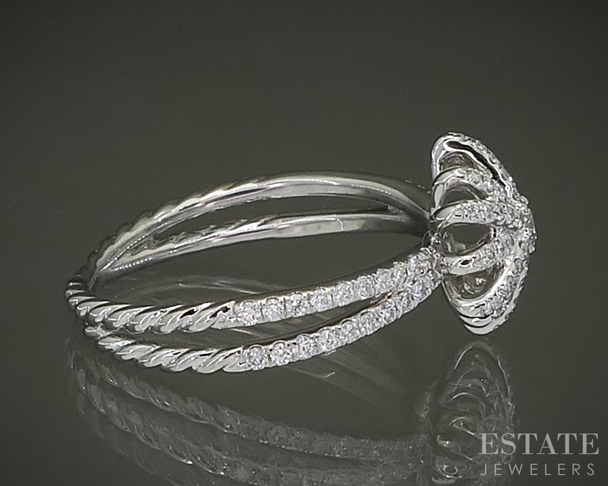 18k White Gold David Yurman Natural Diamond Starburst Ring 4.5g p30852