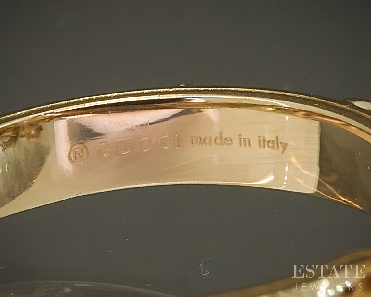 18k Yellow Gold Gucci Flora Natural .60ctw Diamond Cocktail Ring 7.5g p30867