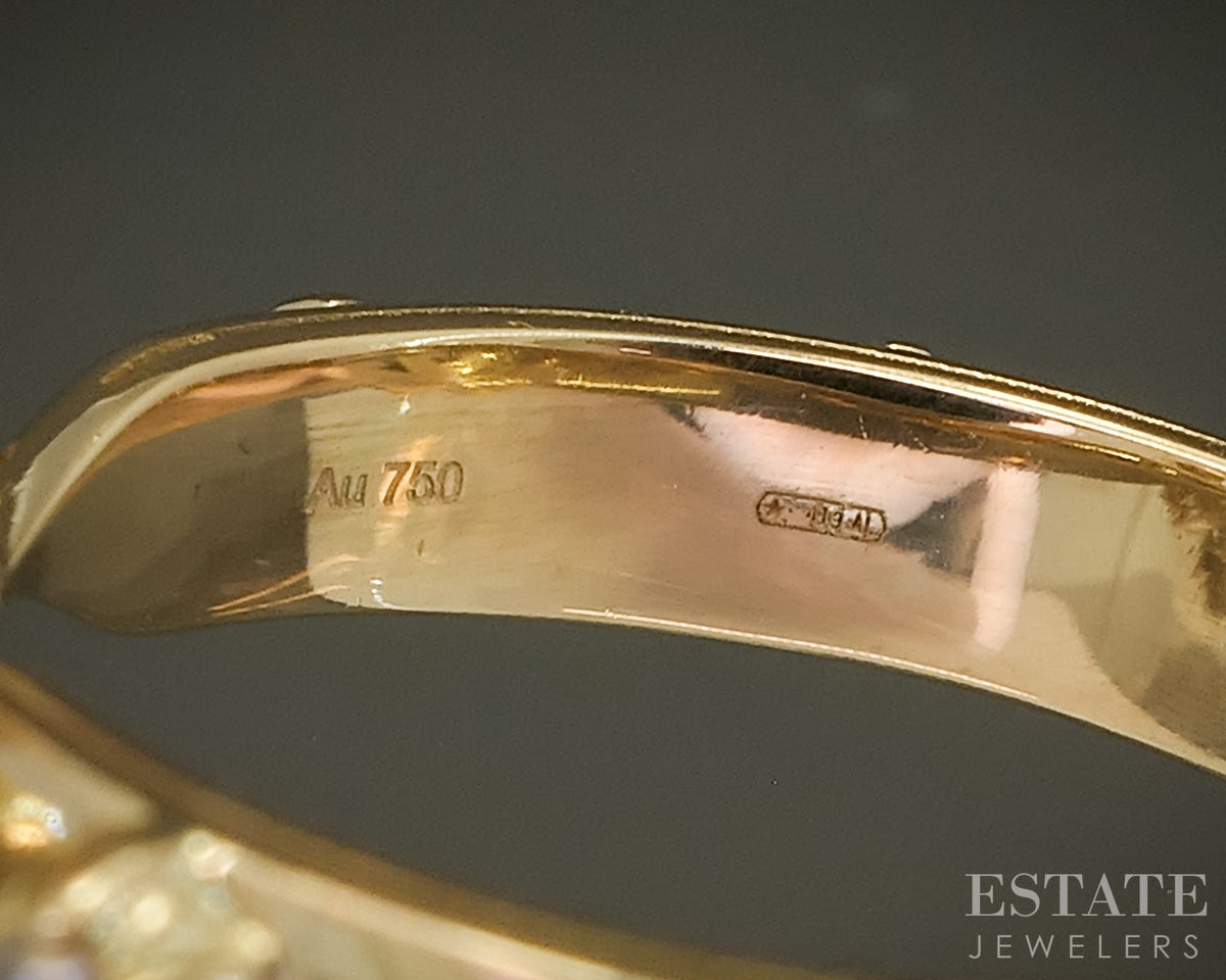 18k Yellow Gold Gucci Flora Natural .60ctw Diamond Cocktail Ring 7.5g p30867