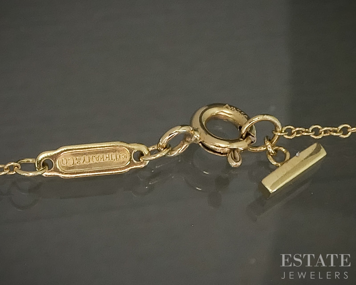 18k Yellow Gold Tiffany & Co. Large "T" Smile Link Necklace 3.8g 18"L p30854