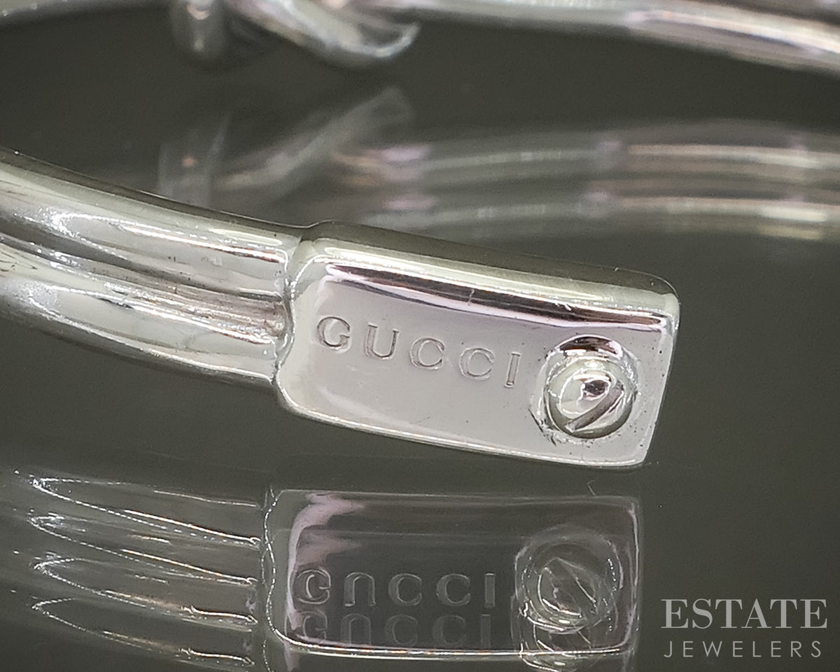 Sterling Silver Gucci Italy Knot Ladies Cuff Bracelet 24.8g p30869