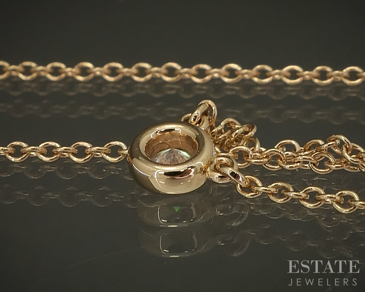 18k Rose Gold Tiffany & Co. Elsa Peretti Diamond By the Yard Necklace p30864
