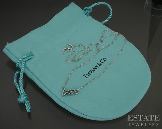 Sterling Paloma Picasso Tiffany & Co Love Graffiti Necklace 1.6g 16"L p30858