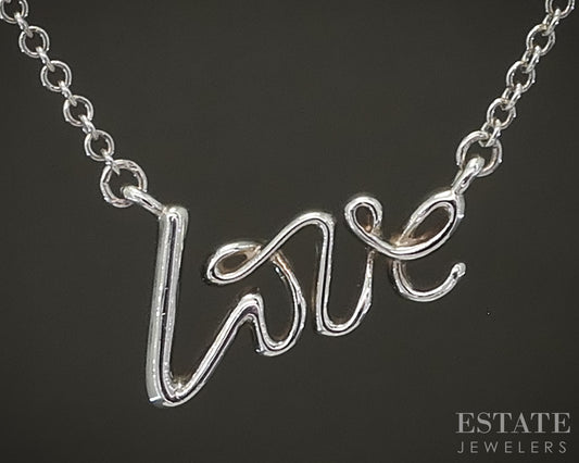 Sterling Paloma Picasso Tiffany & Co Love Graffiti Necklace 1.6g 16"L p30858